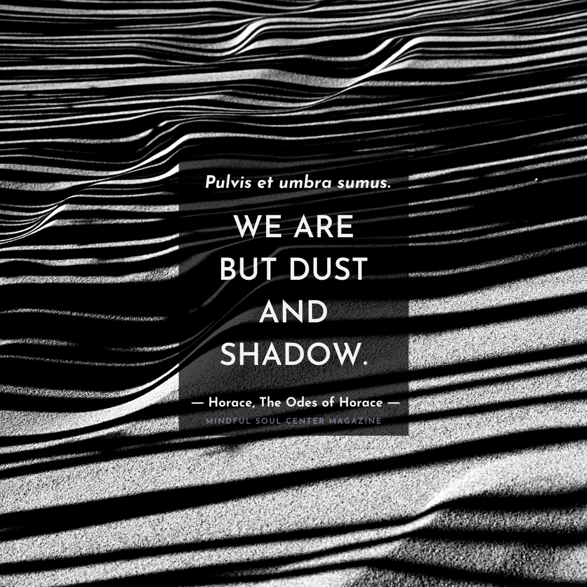 we are but dust and shadow horace pulvis et umbra sumus