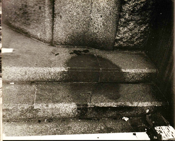 Shadow left on a stair after the atomic bomb dropped on August 6th
