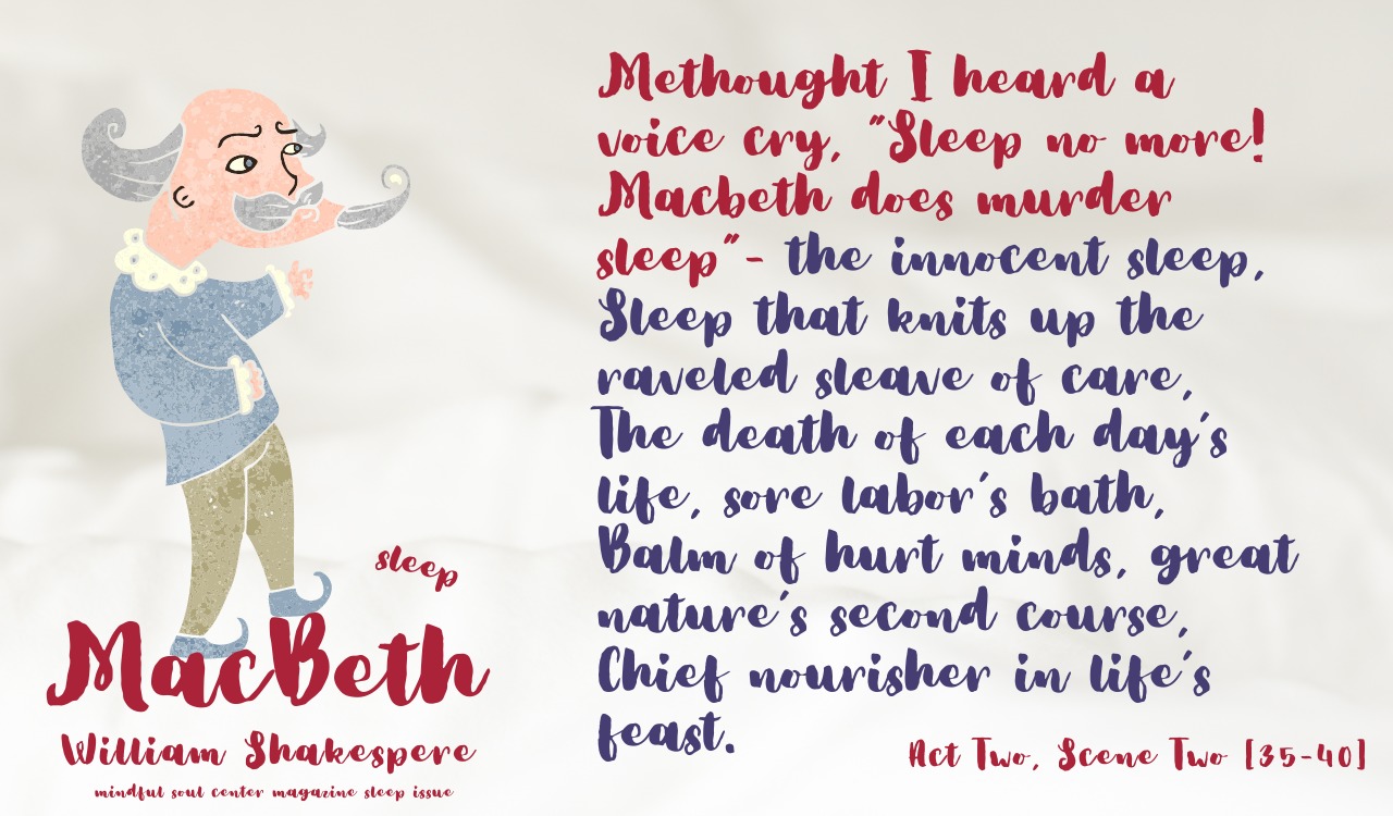Act Two, Scene Two quote from MacBeth William Shakespere...Sleep no more!