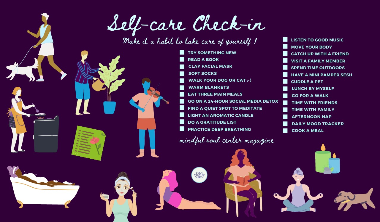 the mindful soul centers self care checklist