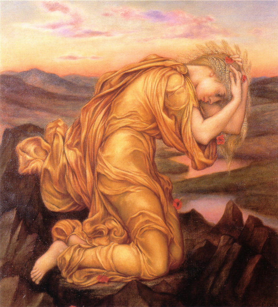 Demeter mourning Persephone a painting by Evelyn de Morgan, 1906 CC0