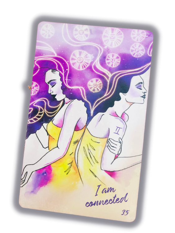 Dejadrewit's personal power card I am connected in Mindful Soul Center magazine