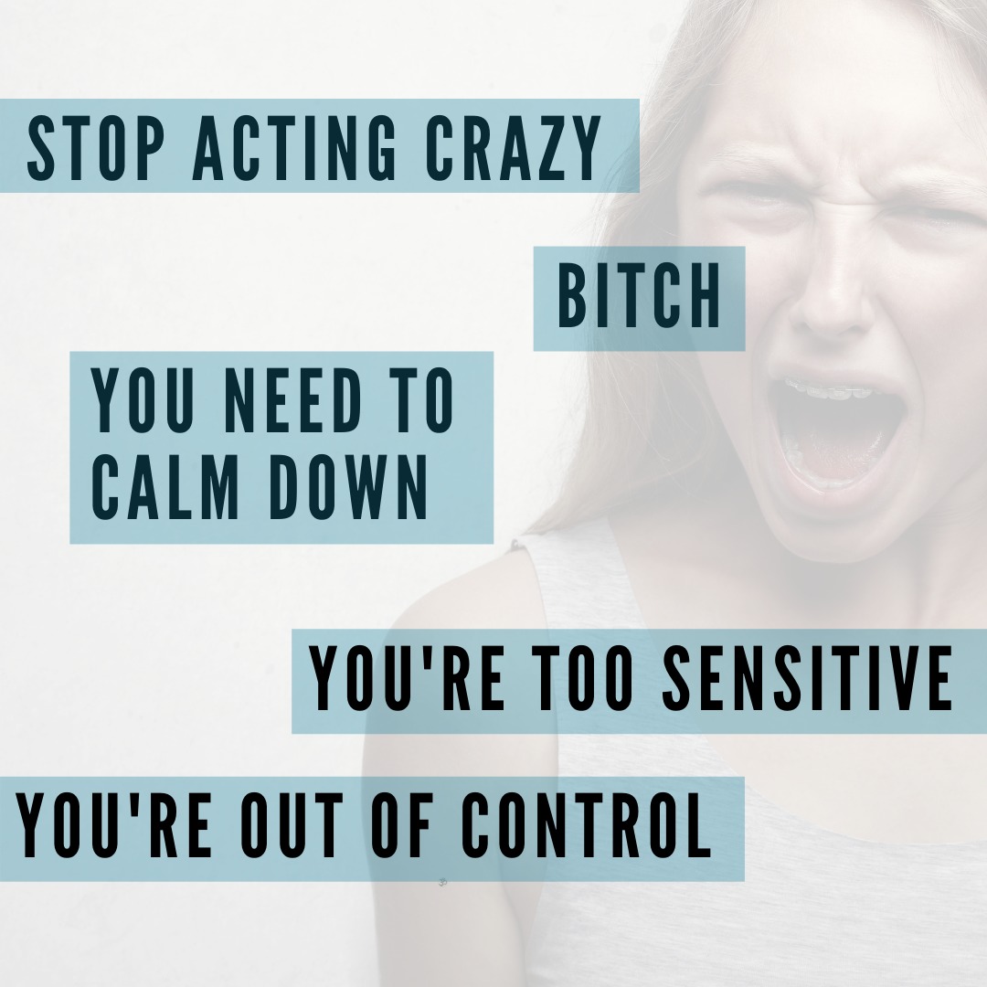 Mindful Soul Center Graphic about anger and women - Girls and women when anger are told things like: stop acting crazy, you're a bitch, you need to calm down, you're too sensitive, you're out of control